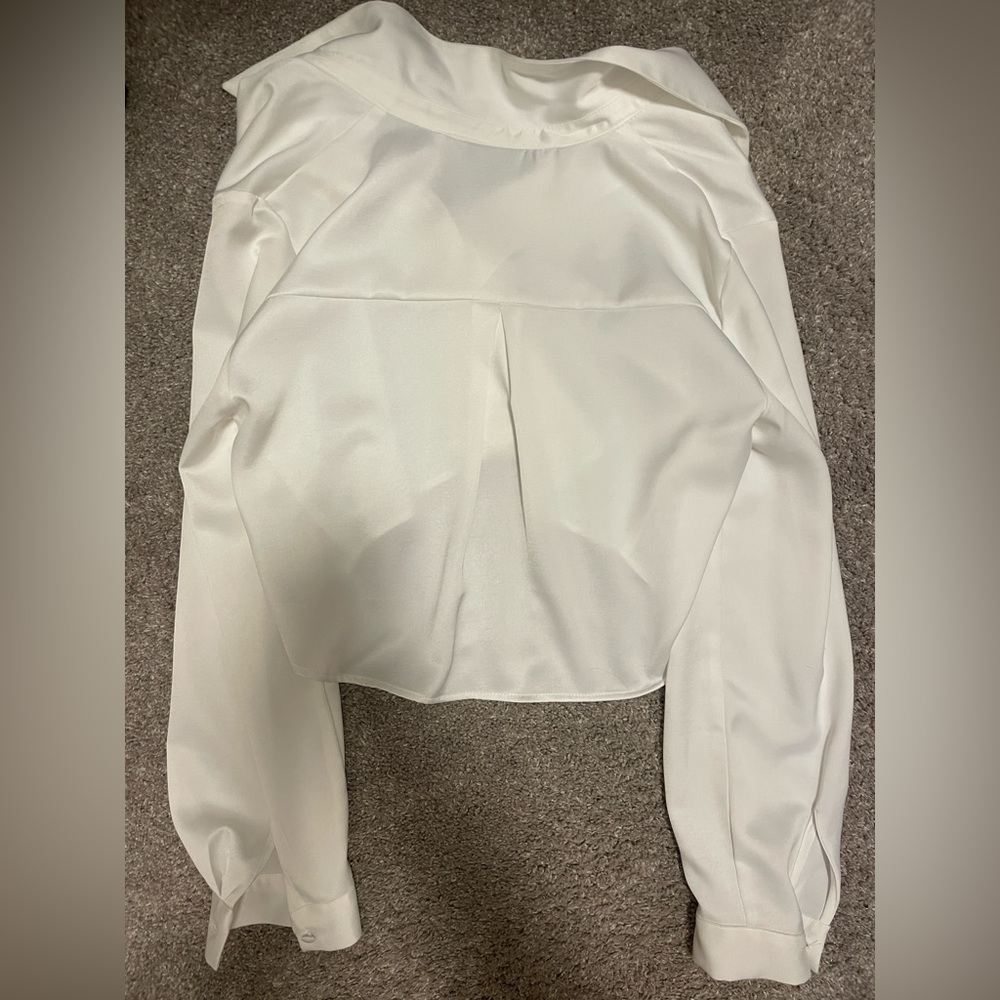 Cropped Collared Button Down - image 4